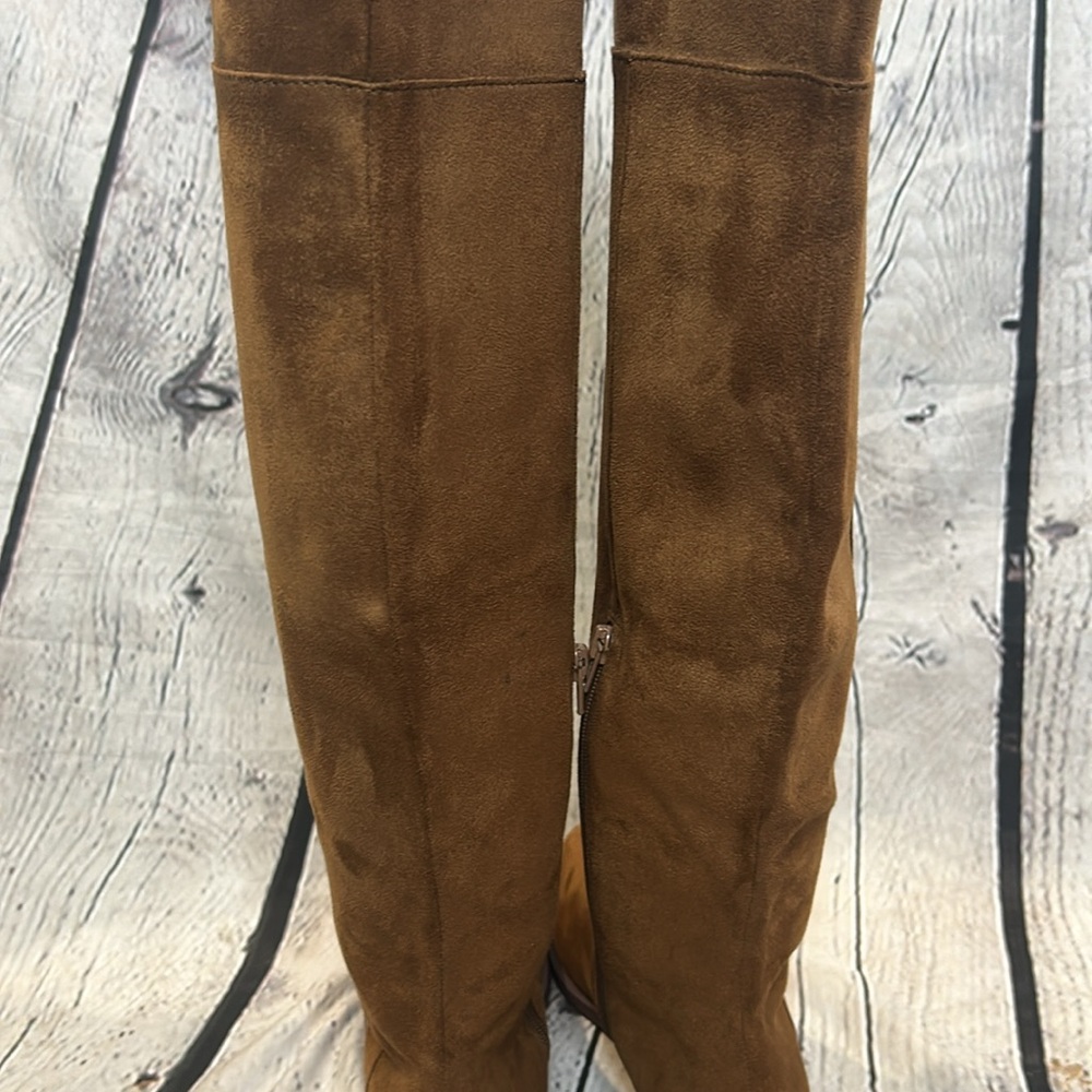 J. Crew Troy Brown Faux Suede Brown Over-the-Knee Boots Size 7.5 - Picture 4 of 16
